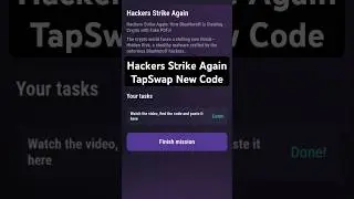 Hackers Strike Again Code | Tapswap Task Code | Tapswap Video Code | Tapswap New Code