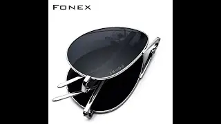 Поляризованные мужские солнцезащитные очки fonex, классические складные авиаторы из чистого титана