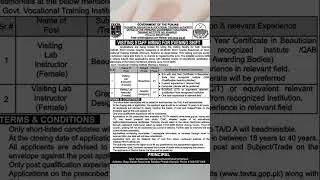 Technical Education & Vocational Training Authority Tevta Jobs 2025#short #shortviral #ytviral #fypp
