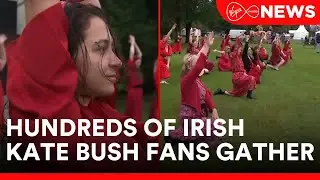Dozens of Kate Bush enthusiasts braved a downpour in Dublin to perform all in the name of charity