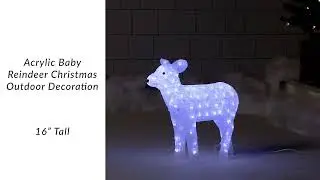 Lighted Commercial Grade Acrylic Baby Reindeer Christmas Outdoor Decoration, 18
