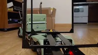 Hooked up to my log trailer, not perfect!,let's go for a ride.