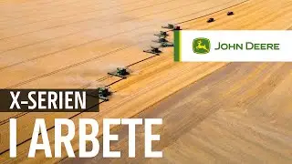 En maskinpark med 15 JOHN DEERE X-serien tr&ouml;skor