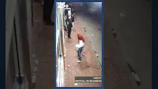 CCTV video showing the car speeding down Bourbon Street, nearly hitting multiple people