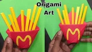 Origami paper French fry || Paper craft || Diy paper craft