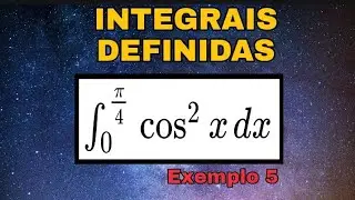 Integral definida | Cosseno ao quadrado de x | de 0 à π/4.