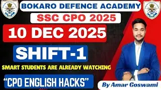 SSC CPO 10 Dec 1st Shift ENGLISH 😱 Easy or Tricky? | Answer Key | Cutoff 2025| #ssccpo2025 #ssccpo