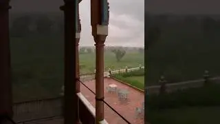 Monsoon whispers at Bikaner Baagh. 🌧️ #bikaner #bikanerbaagh #monsoon #rajasthan #weather #balcony