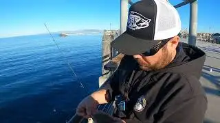 Fishing with sabiki rigs from pier