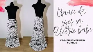 Krojenje suknje Sirena/Mermaid skirt patterndrafting #patternmaking #tutorial #diy #krojenje