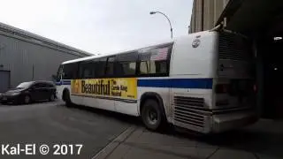 NYCTA: 1999 Novabus T80206 RTSs #5215 & 5070 departing Michael J. Quill Depot