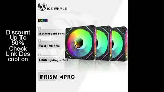 ICE Whale Prism 4 PRO PC Case Fan 120mm  ARGB Cyclic Mirror Light Effect PWM 800-1800RPM CPU Cooler