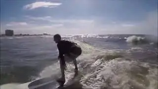 Grant and friends surfing in Myrtle Beach at Kokopelli Surf Camp