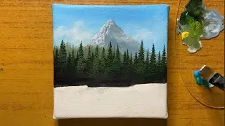 Easy Acrylic Landscape Painting Tutorial/mountain, forest&Sea Scenery _ part #acrylicpaintng#artist 