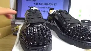 Chirstian Louboutin Black Low-Top Louis Spikes Unboxing And Review By lordkicks_roy