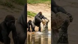 Will the Crocodile spare the Gorilla? 🐊🦍❓ Kya survival instincts will decide it