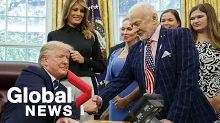 President Donald Trump meets with Apollo 11 astronauts