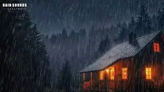Heavy Rain Sounds and Thunder on Cabin for Sleeping | Relaxing Night Storm for Relaxation