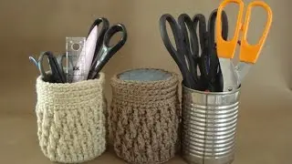 Crochet cover for recycled can