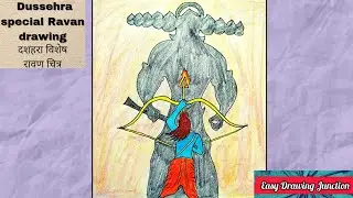 Dussehra Drawing | Lord Ram and Ravan Easy Drawing | Easy Drawing Junction