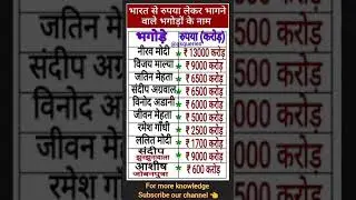 भारत के प्रमुख भगोड़े/ bharat ke pramukh bhagode/ most defaulter of india #shorts #defaulter #india