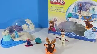 Play Doh FROZEN Sparkle Snow Dome Make Olaf and Sven