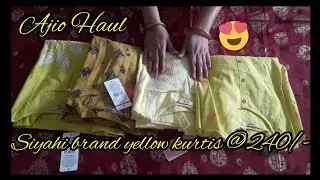 💥Ajio Siyahi brand yellow kurtis haul@240/-|| Office/Summer wear kurtis || Nuzhat Fatima Haul Videos