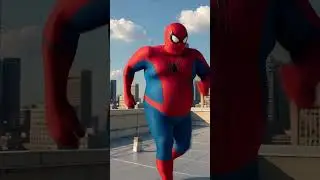Fat Spider-Man Jumps Off Building Then Instantly Regrets It 💀😂 #spiderman #sinistersix #spiderking