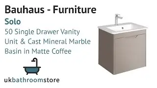 Bauhaus - Solo 50 Vanity Unit & Cast Mineral Marble Basin Matte Coffee - SO5500DCM SO0511SRW