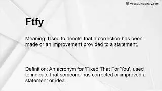 Ftfy Meaning