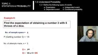 [1.3.1a] #Mathematics-3 - EXPECTATION (Types of Events in Probability)