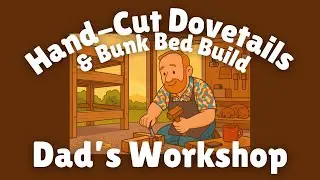 Hand-Cut Dovetails & Bunk Bed Build | Dad&rsquo;s Workshop LIVE | Wood Shop Sounds and Vibes