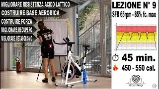 Lezione Spinning - indoor cycling allenamento SFR - 65rpm 85%fc max Lez. n° 9
