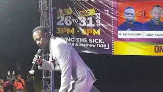Pr. Joseph Segawa performing omutambuze at Crusade in Masajja Kibira.