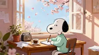 Quiet Spring Morning with Snoopy 🌿Warm Lofi Vibes for Work, Reading, Relax & Soft Focus
