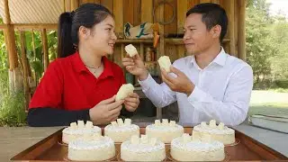 How to Make a Birthday Sponge Cake with My Husband – Selling It at the Market