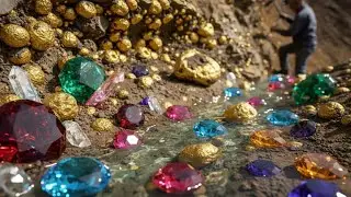  Lucky! Found a lot of beautiful gems 💎 and gold nuggets at riverside 
