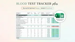 Blood Test Results Tracker DEMO &ndash; Optimal Ranges | Google Sheets & Excel