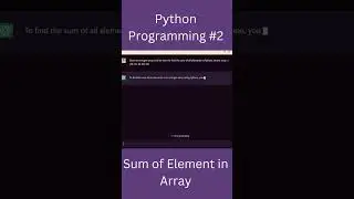 Python Programming #2 | Sum of element of an array | #python #code #shorts #trending #chatgpt #dev