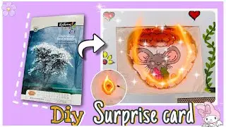 Easiest Tutorial of viral fire card 🔥on internet😱| without kraft paper and measurements |