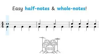 Lesson 10: Half Notes And Whole Notes | 50 Drum Lessons For Beginners