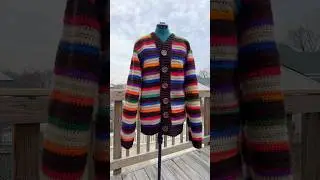 Crochet Trail Mix Cardigan Adult Size Large 🥜🍫