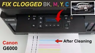 Canon Pixma G6000 Fix Clogged BK, Y, M, C Ink With Cleaning & Deep Cleaning (Part-1).