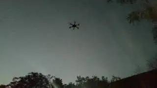 Flying hexacopter drone made by us.