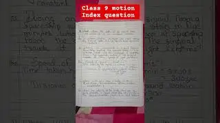 Ncert l class 9 sciences l physics chapter name: - Motion ka Index question Solve ll #NGstudy12#like