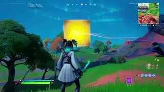 Fortnite gold cube shooting at purple cube?
