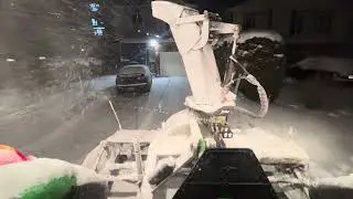 Satisfying Snow Blowing on a Residential Driveway
