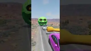 Big & Small Cars vs Giant Hand Fist - BeamNG.drive