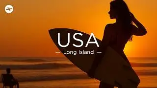 [4K] Surfing at Long Island, USA🇺🇸 Surf Drone Film + Relaxing Jazz Music