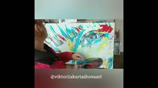 Painting using very big palette knife. Пишем картину очень большим мастихином.